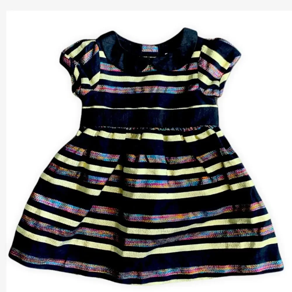 Gymboree Black Gold Glitter Dress Size 0-3 Months